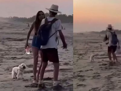 Captan a extranjera agrediendo a un perro y a un joven en playa de Oaxaca
