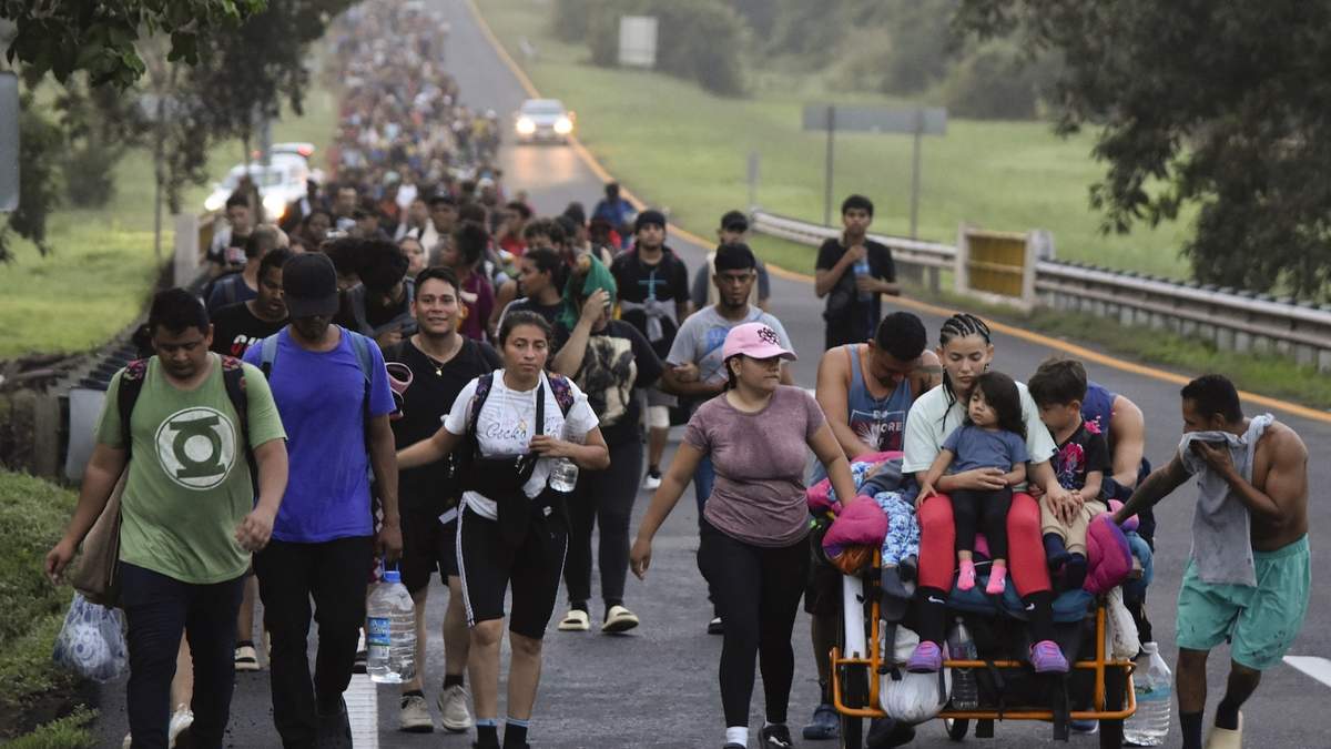 Una caravana migrante en Chiapas