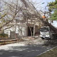 Por el fuerte viento se desprendió una garita que casi aplasta a una niña