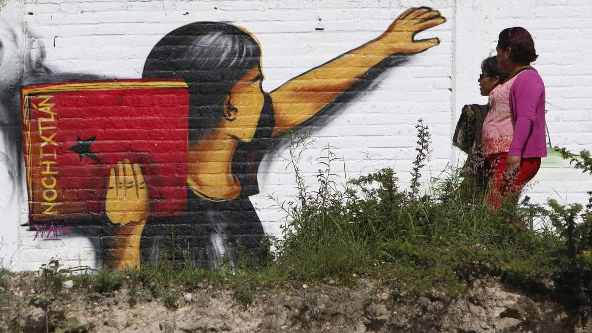 Mural que conmemora la represión en Nochixtlán