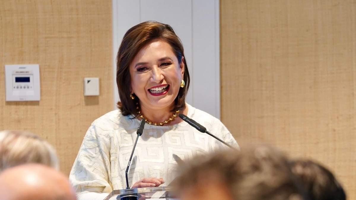 La candidata durante su visita a España