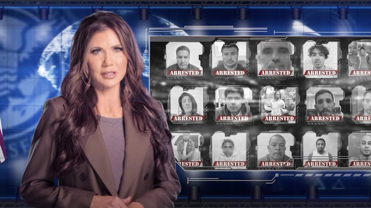 La secretaria de Seguridad de Estados Unidos, Kristi Noem, en spot contra migrantes