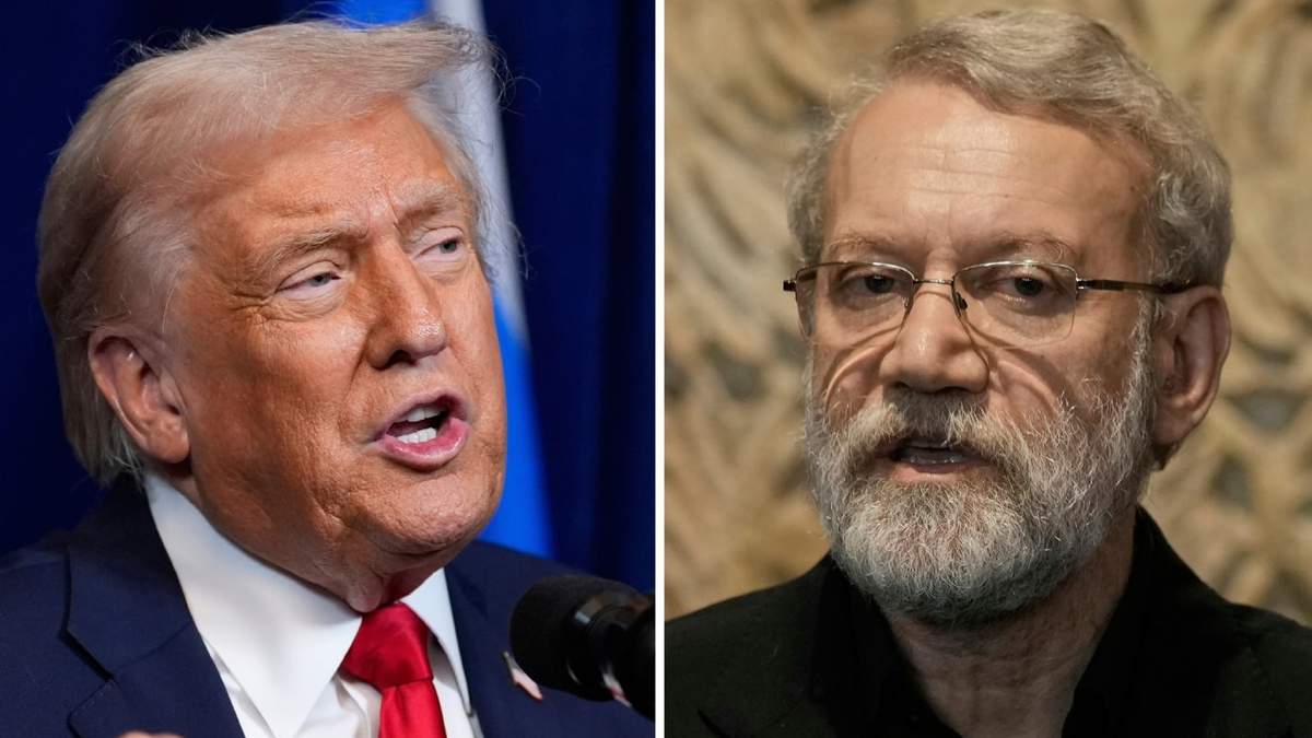 El presidente de EU, Donald Trump y el secretario del Consejo Supremo de Seguridad Nacional de Irán, Ali Larijani en Beirut