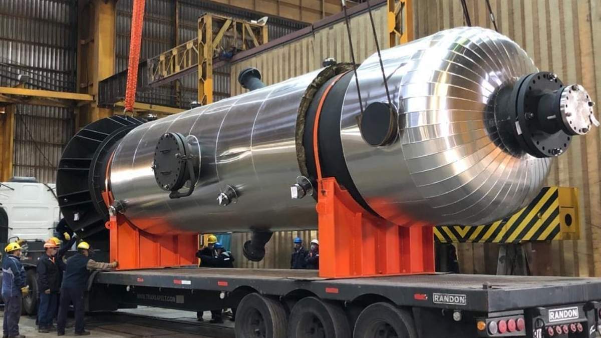 Reactor hidrodesulfurizador de YPF. Fuente: (Twitter)