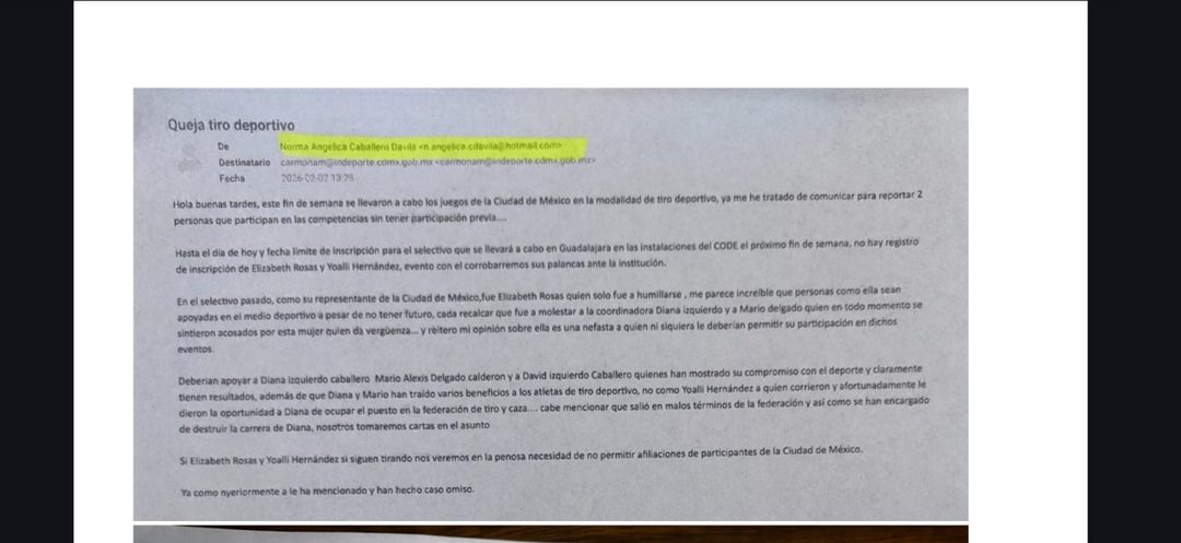 Uno de los correos envíados por la madre de Diana Izquiero Caballero