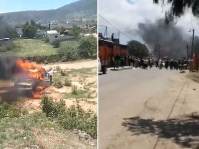 Por cateo de FGR, queman patrulla y toman alcaldía en zona de ordeña en Hidalgo