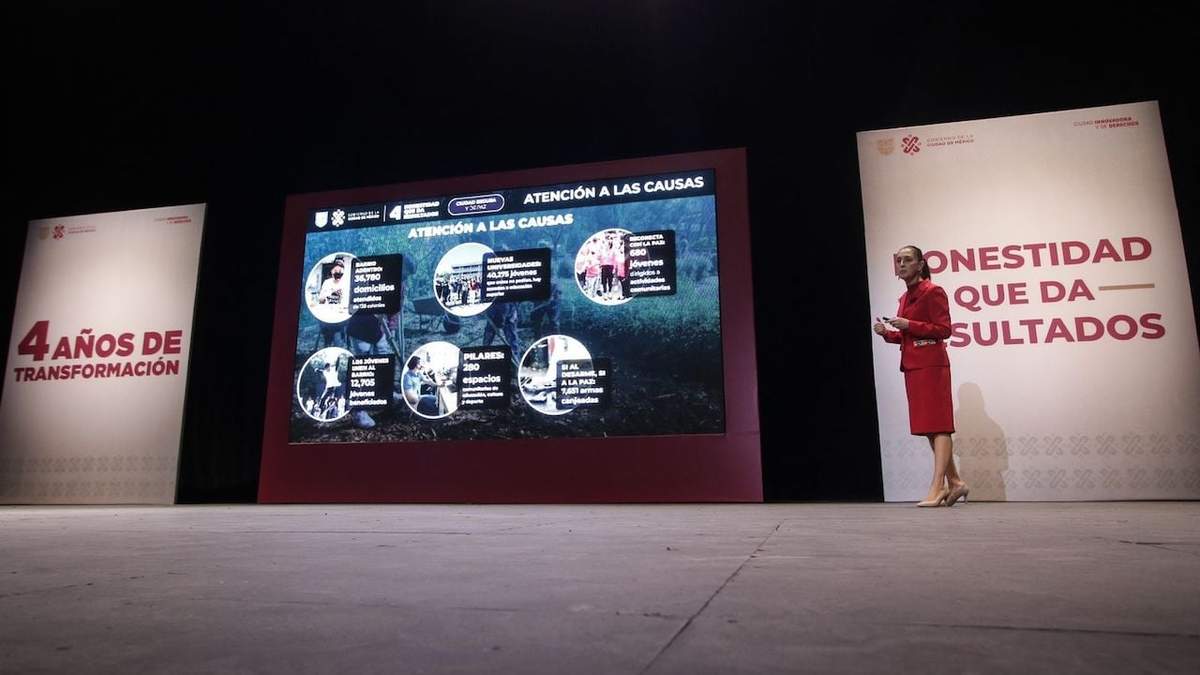 La jefa de Gobierno recordó sus “épocas de profesora universitaria”, al mostrar diapositivas que, en al menos, tres ocasiones, tuvieron fallas técnicas