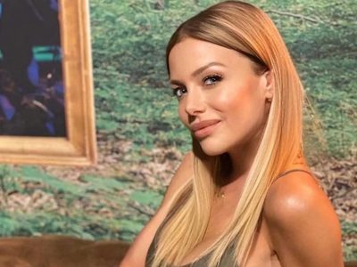 Mucho estilo: la original microbikini total black de Evangelina Anderson