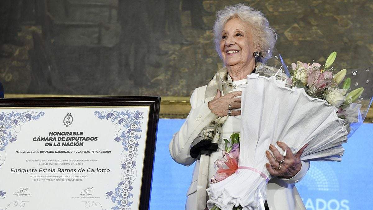 Estela de Carlotto, titular de Abuelas de Plaza de Mayo. Fuente: (Twitter)