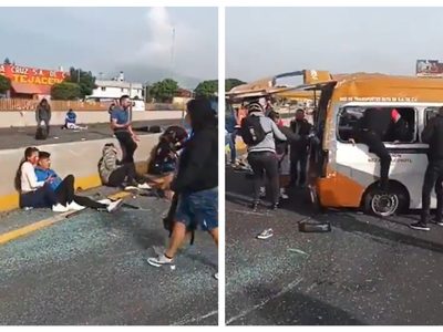 Vuelca combi en la autopista México-Puebla; hay un muerto y 15 heridos