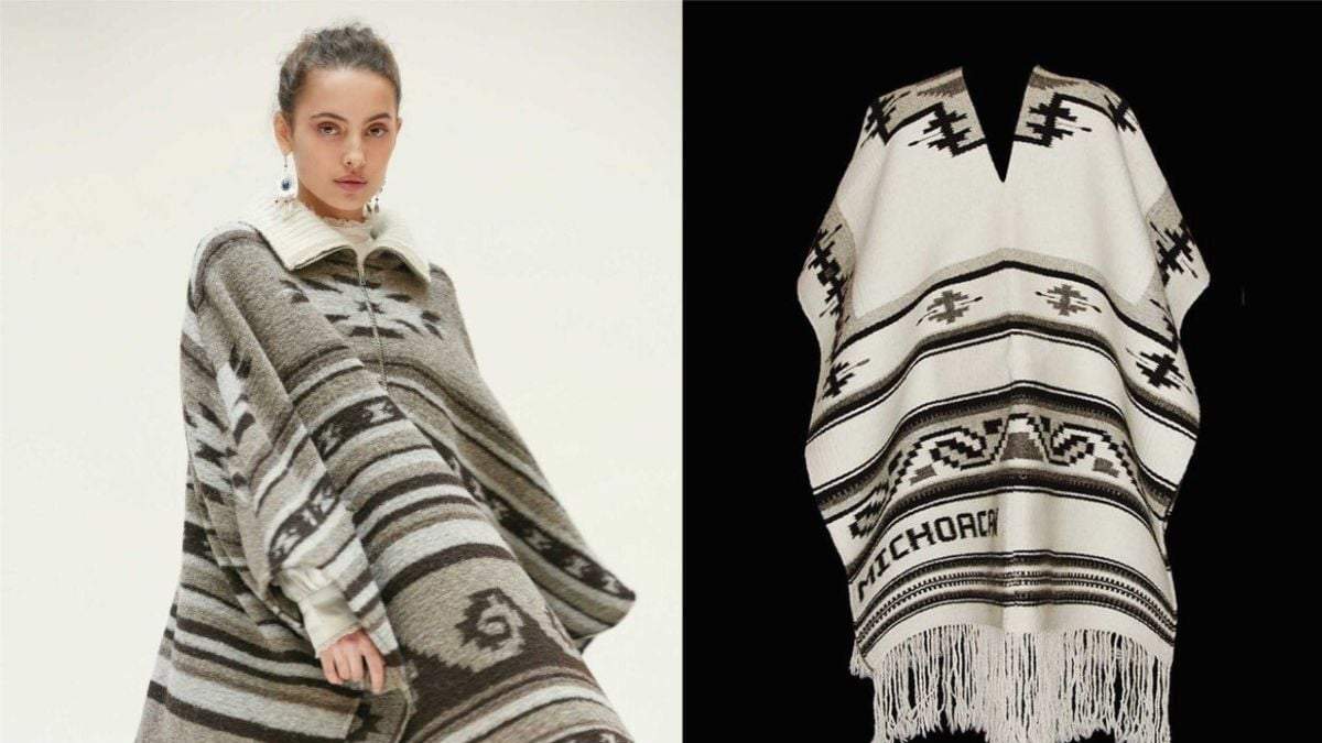 Comparativo del "diseño" de Isabel Marant y un gabán de Michoacán
