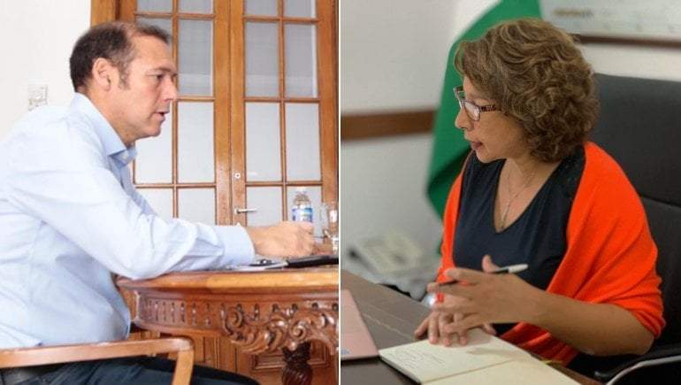Teleconferencia entre Omar Gutiérrez y Arabela Carreras. Fuente: (Facebook)