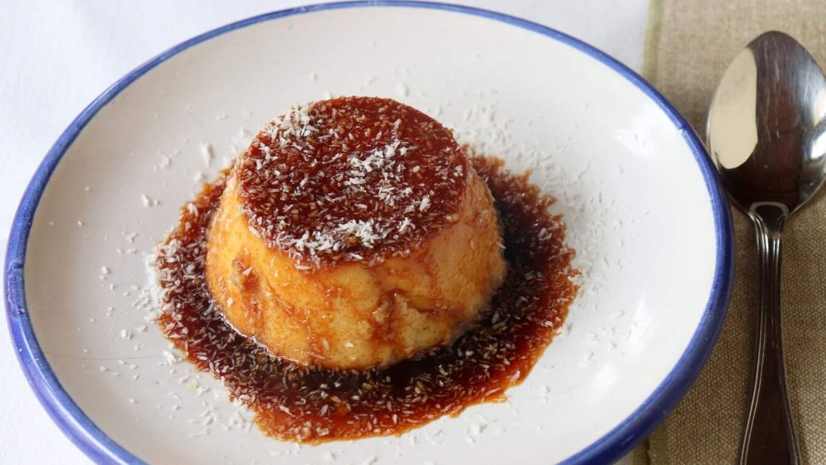 Flan de coco. Fuente: (X)