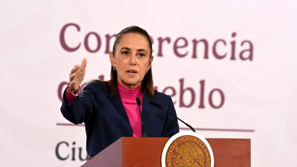 La presidenta Claudia Sheinbaum en la mañanera del 7 de enero 2026