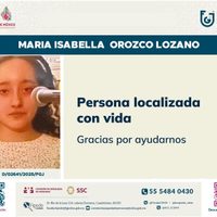 A un mes de ser reportada desaparecida, hallan con vida a María Isabella en la CDMX