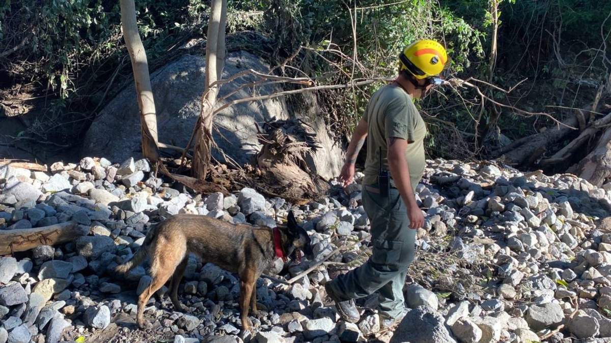 Labores de búsqueda de personas desaparecidas por desbordamiento del arroyo El Jalocote, en Autlán de Navarro