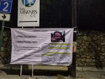Balconean al líder de Frenaa: debe más de 363 mil pesos en cuotas de mantenimiento