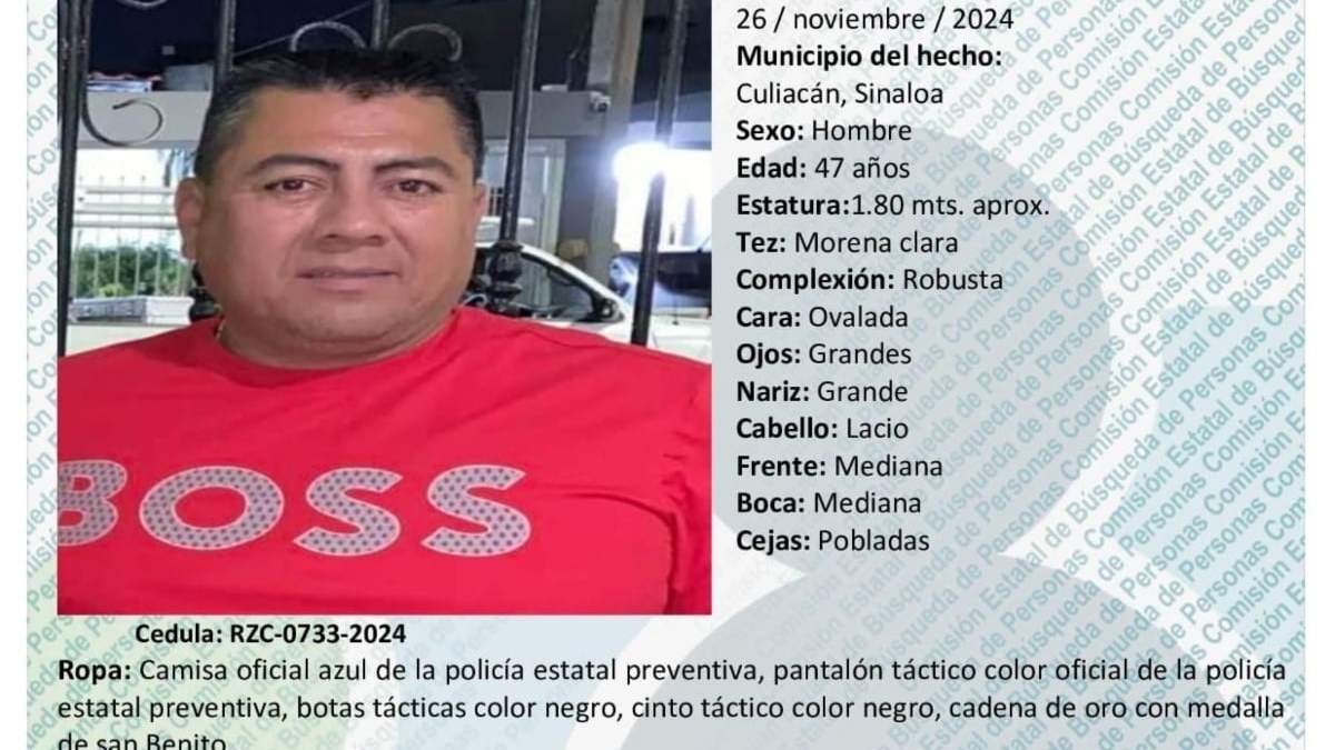 La ficha de búsqueda del policía estatal