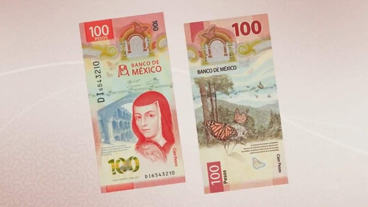 El billete de 100 pesos con la imagen de Sor Juana Inés de la Cruz fue nombrado el mejor del mundo en 2020