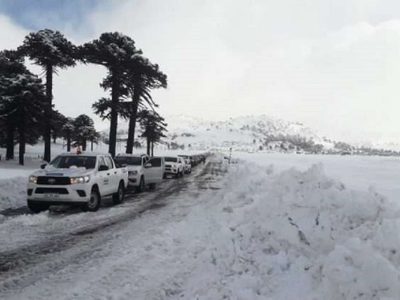 El próximo lunes no habrá trabajadores viales que despejen la nieve en las rutas provinciales de Neuquén