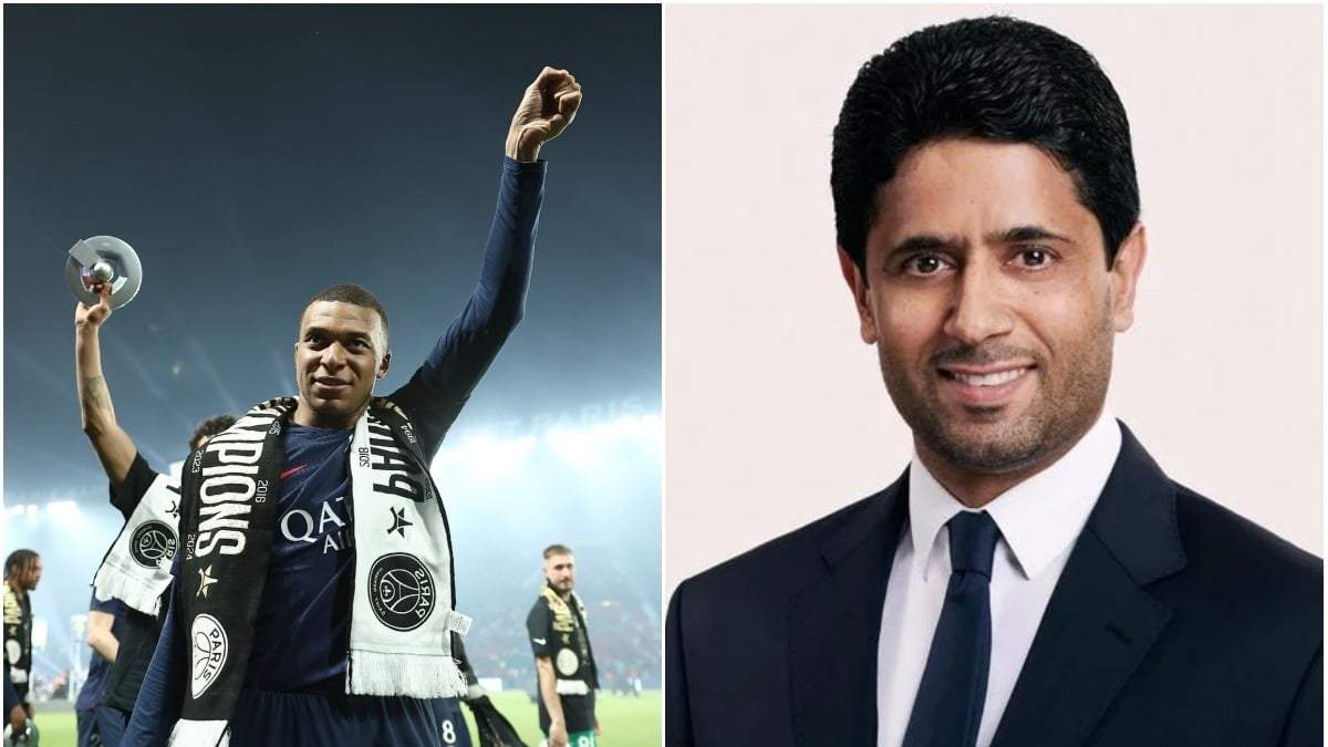 Kylian Mbappé y Nasser Al Khelaifi