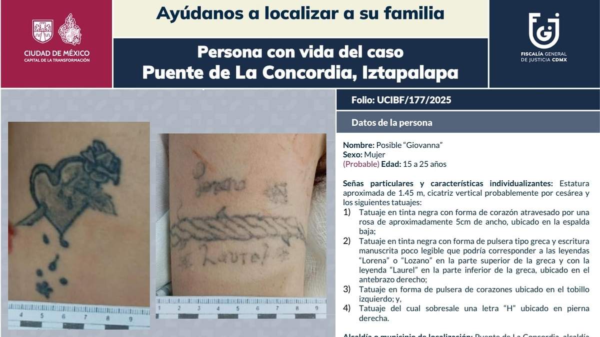 Fotoboletin de una mujer no identificada, víctima de la explosión de una pipa de gas en Iztapalapa
