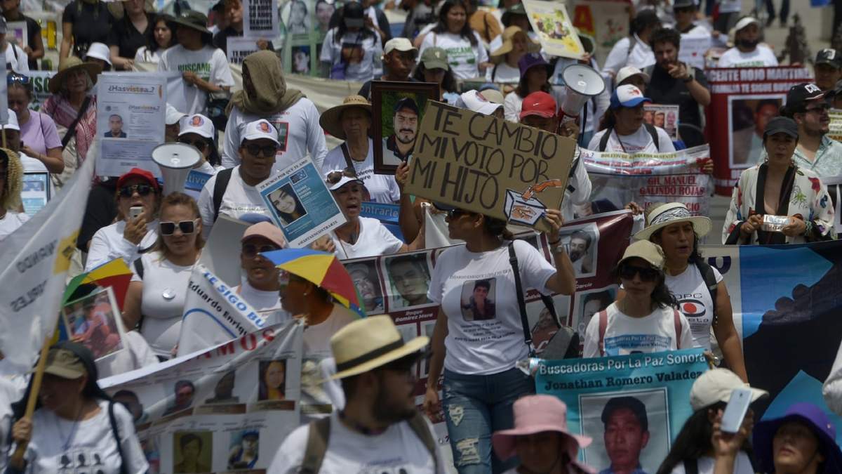 Un momento de la marcha del pasado 10 de mayo, encabezada por madres buscadoras. En la Ciudad de México han desaparecido más de 5,000 personas