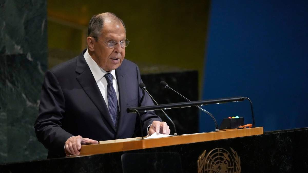 El ministro de Asuntos Exteriores de Rusia, Serguéi Lavrov, habla en la 80 sesión de la Asamblea General de las Naciones Unidas