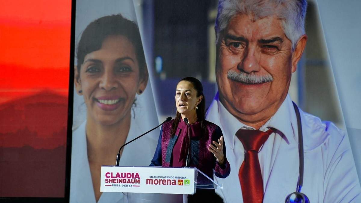 Claudia Sheinbaum en la presentación de su plan de salud