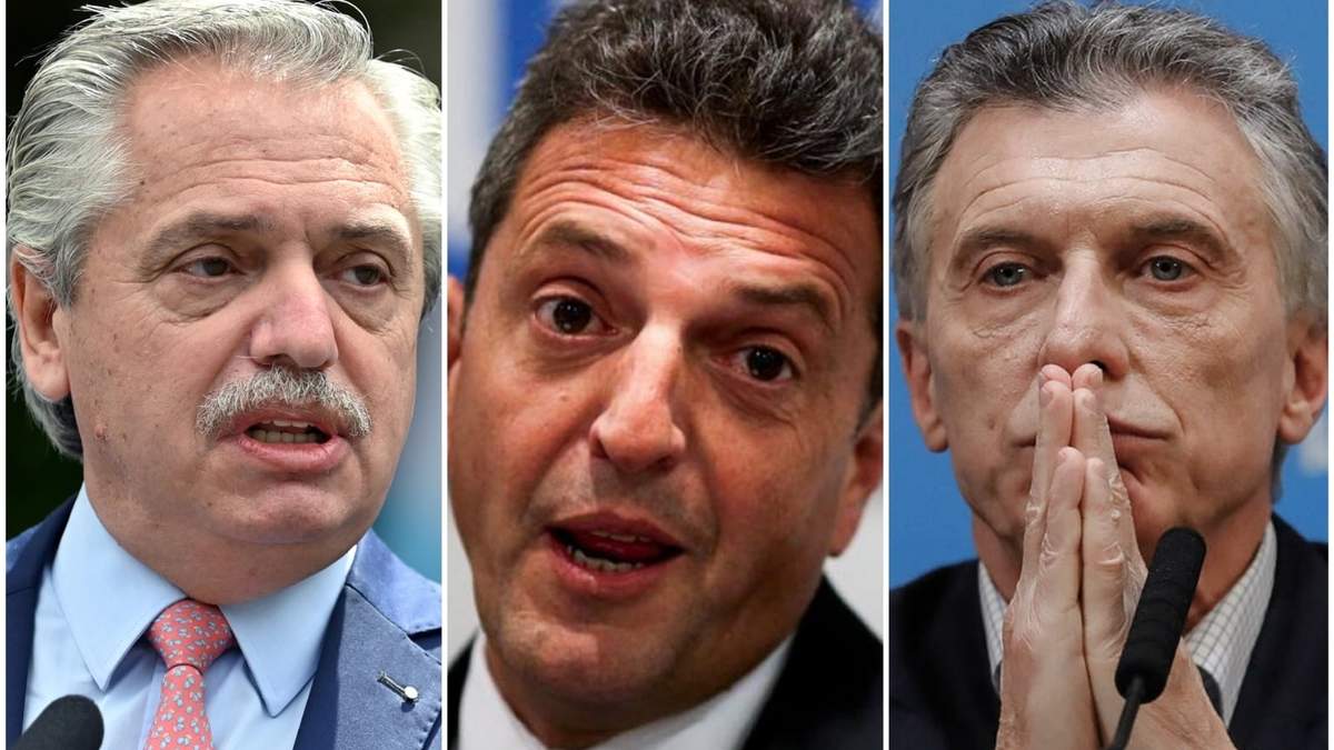 El presidente de la Nación, Alberto Fernández; el presidente de la Cámara de Diputados, Sergio Massa; y el expresidente Mauricio Macri. Fuente: (Minuto Neuquén)