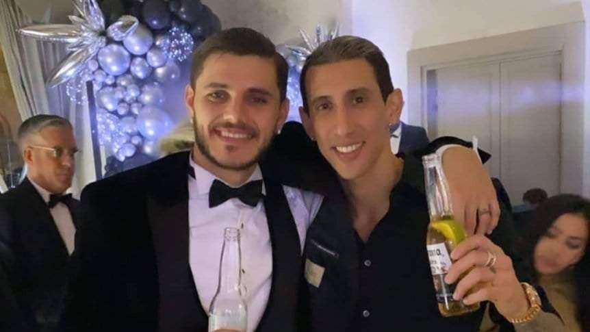 Icardi y Di María en las celebraciones. Fuente: (Twitter).