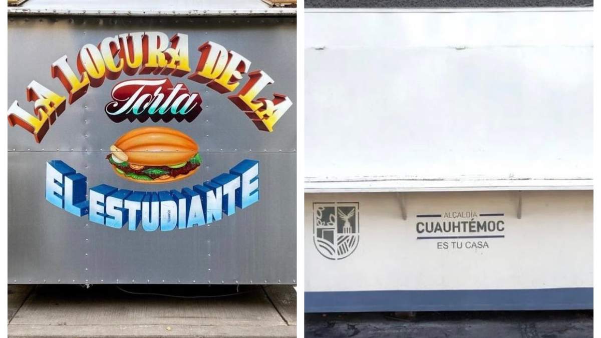 Los colores y logotipo de la alcaldía Cuahtémoc impuestos en los puestos de comida