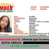 Rescatan en San Pedro a Sofía Abigaíl, la niña secuestrada en Pesquería, NL