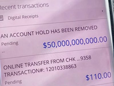 Depositan por error 50 mil millones de dólares a la cuenta bancaria de una familia