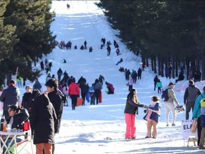 Ya se puede esquiar en el parque recreativo El Llano de Andacollo