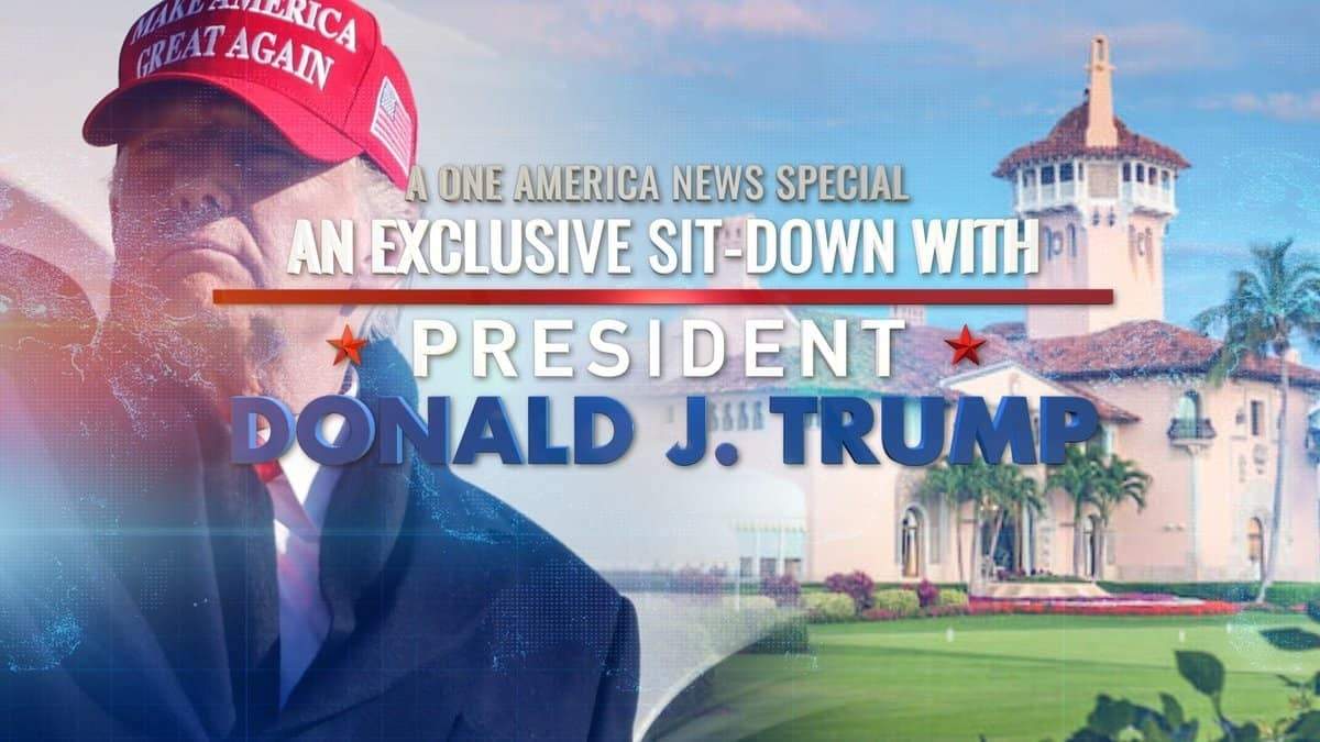 Un anuncio de OANN con Donald Trump
