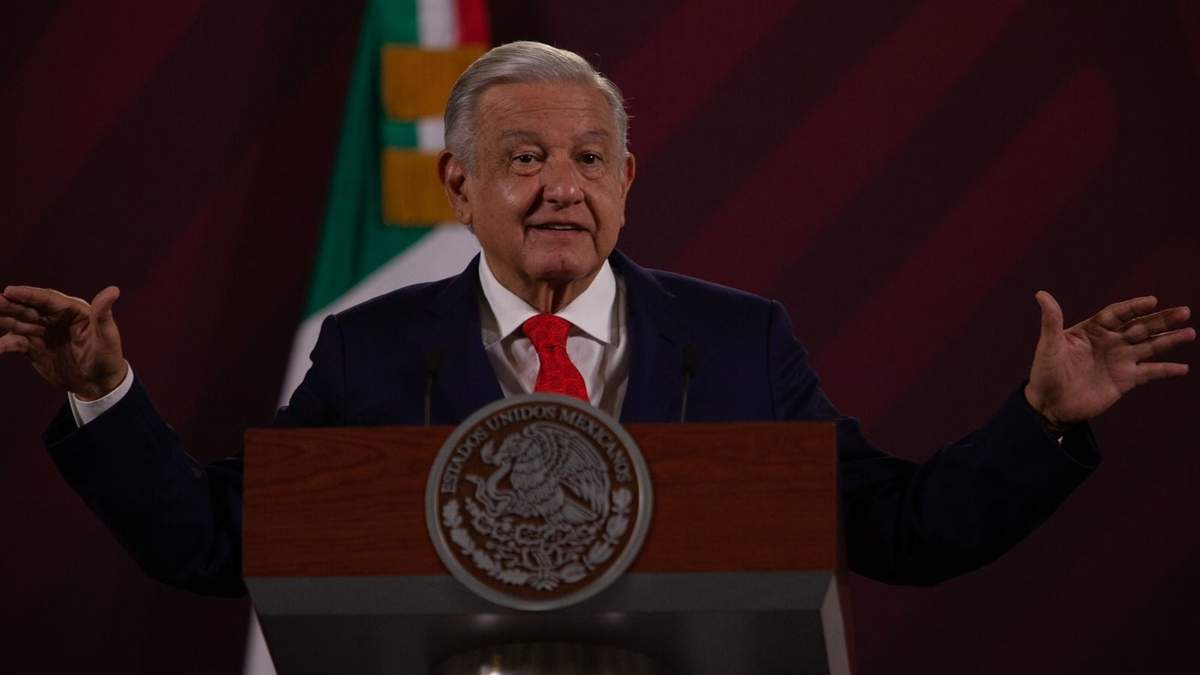 El mandatario en Palacio Nacional durante la conferencia de este martes.