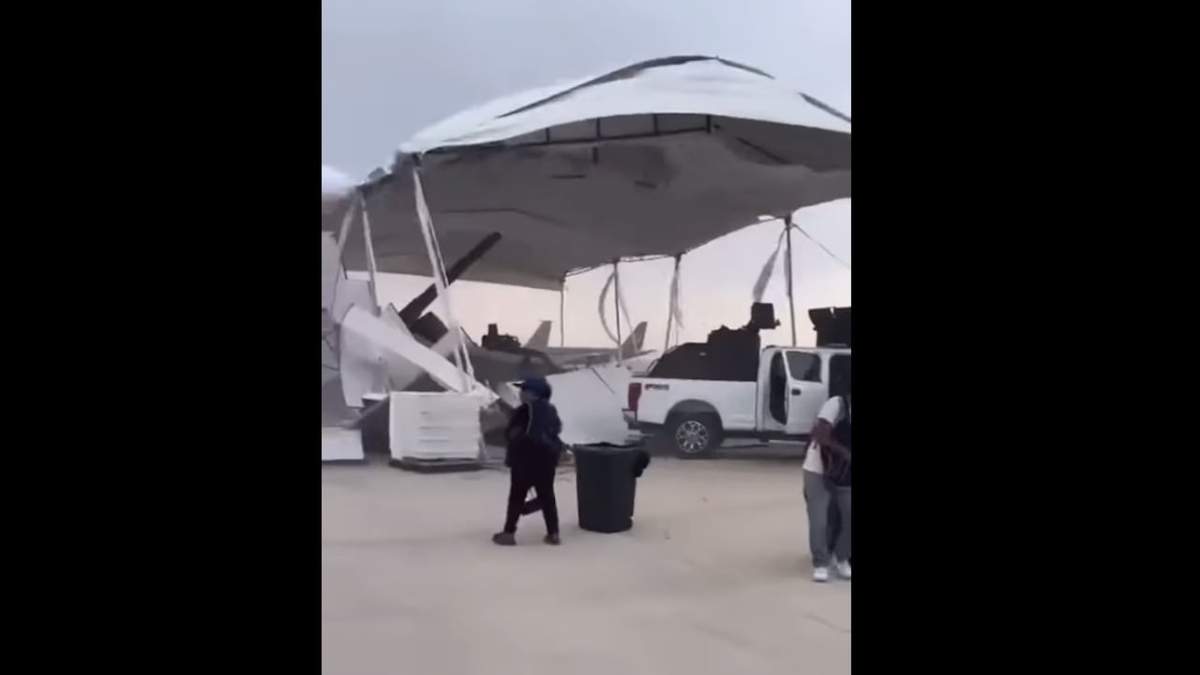 Vientos fuertes en base aérea