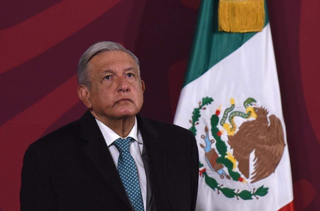 El presidente en la conferencia de prensa en Palacio Nacional