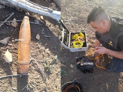 Encontraron otro proyectil de artillería en Las Lajas