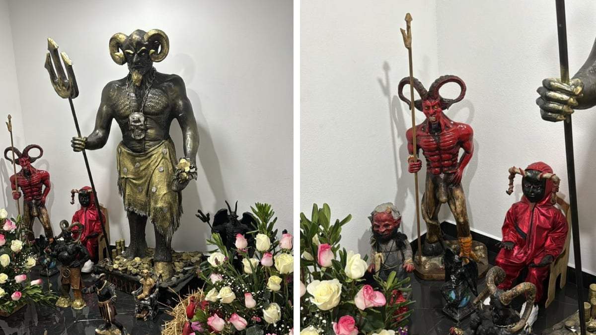 Altar satánico en la Morelos