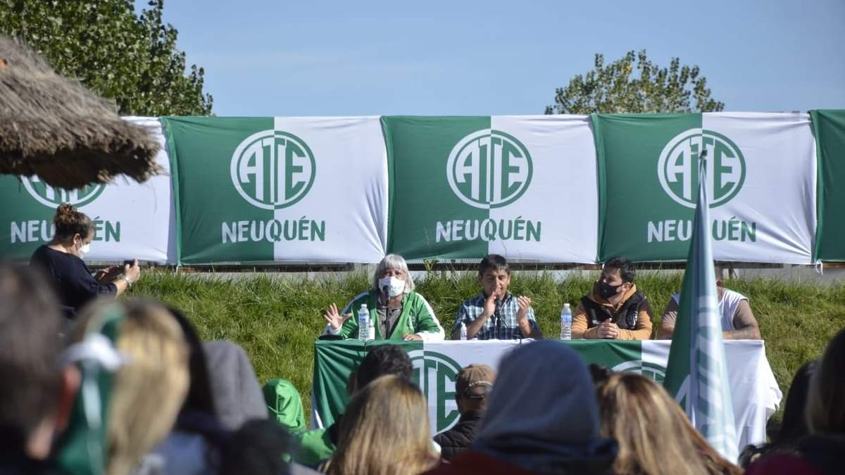 Líderes sindicales de la ATE en Neuquén. Fuente: (Twitter)