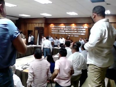 Así cayó un mapache en reunión del ayuntamiento de Acapulco (Videos)