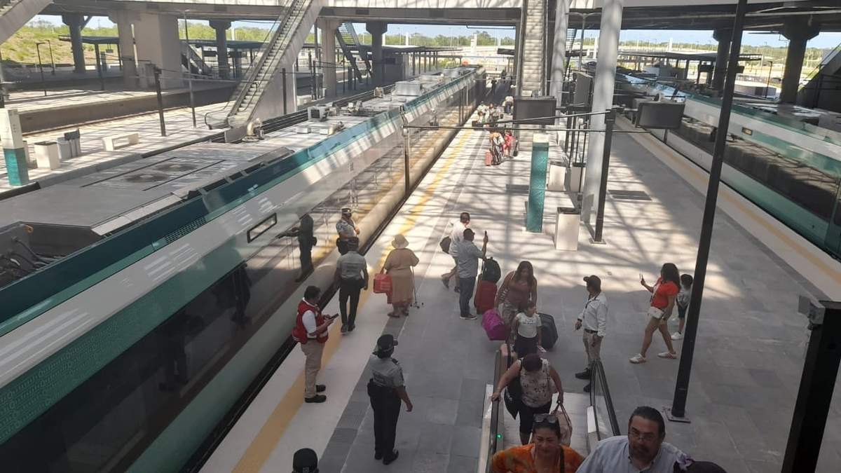 Uno de los andenes del Tren Maya
