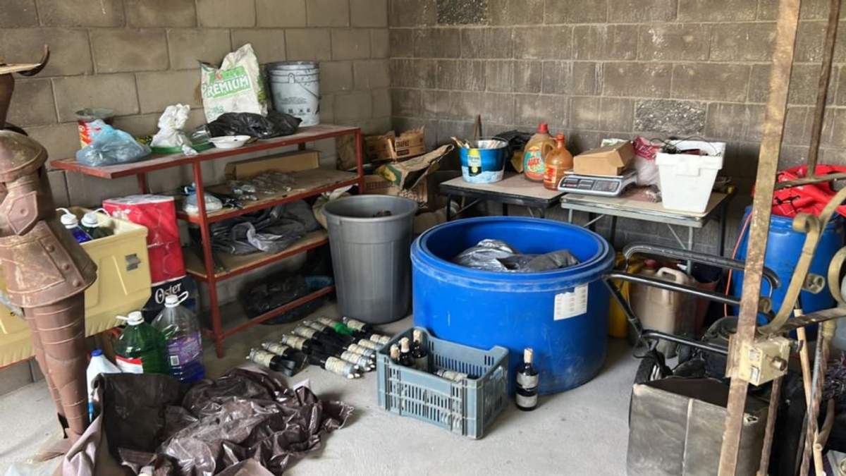 Material explosivo decomisado en Teocaltiche, Jalisco