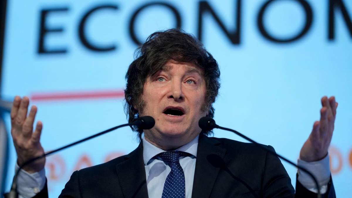 Javier Milei en el Congreso  Económico Argentino. Fuente: (Twitter)