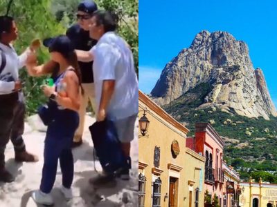Turistas estadounidenses rayan la Peña de Bernal: 'Todos lo hacen', se justifican
