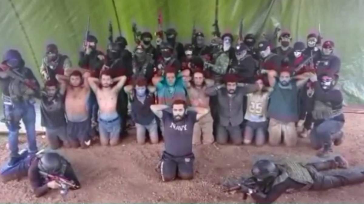 Captura del video que hizo circular el CJNJ luego de que fueran hallados nueve cadáveres en una carretera en Veracruz