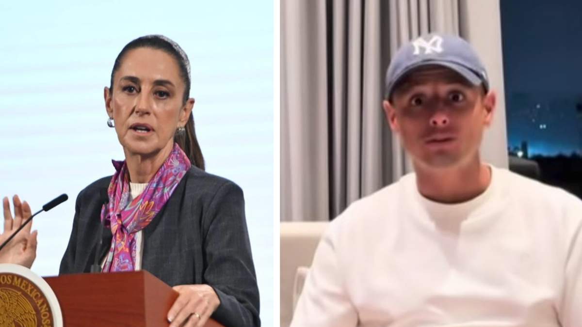 La presidenta Claudia Sheinbaum y el futbolista Javier "Chicharito" Hernández