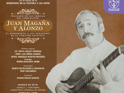 Juan Magaña y Alonzo al Monumento de la Canción Yucateca